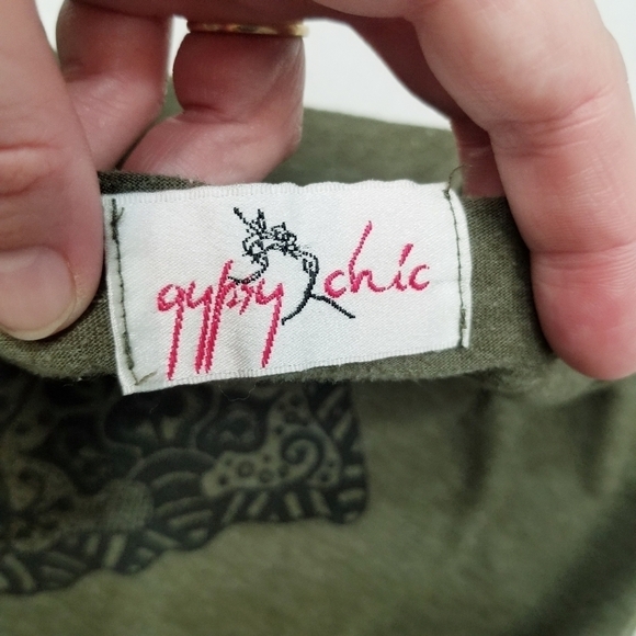 Gypsy Chic short‎ dress green small (no size tag) muscle tank style elephant - Picture 2 of 6